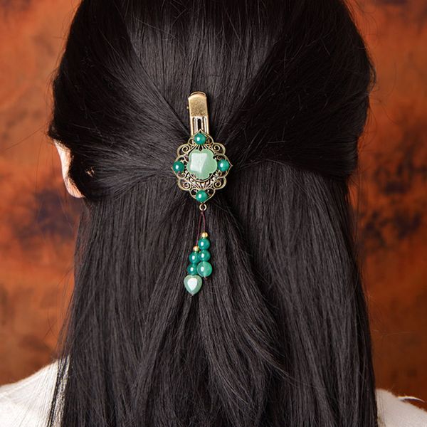 national style hairpin classical costume retro hairpin headdress fresh green agate, Golden;white
national style hairpin classical costume retro hairpin headdress fresh green agate, Golden;white