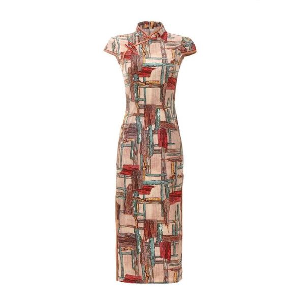 new women print flower chinese style party dress vintage mandarin collar cheongsam lady handmade button qipao size -5xl, Red
new women print flower chinese style party dress vintage mandarin collar cheongsam lady handmade button qipao size -5xl, Red