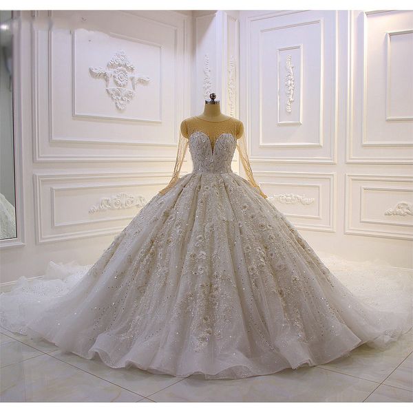 luxury 2020 lace ball gown wedding dresses jewel neck beaded 3d floral appliqued country bridal gowns vintage plus size robes de soiree, White
luxury 2020 lace ball gown wedding dresses jewel neck beaded 3d floral appliqued country bridal gowns vintage plus size robes de soiree, White