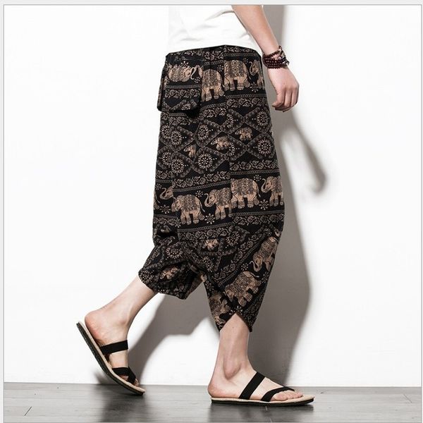ropa de hombre 2020 european american cotton linen loose large size wide leg pants retro printed seven points casual trousers, Black
ropa de hombre 2020 european american cotton linen loose large size wide leg pants retro printed seven points casual trousers, Black
