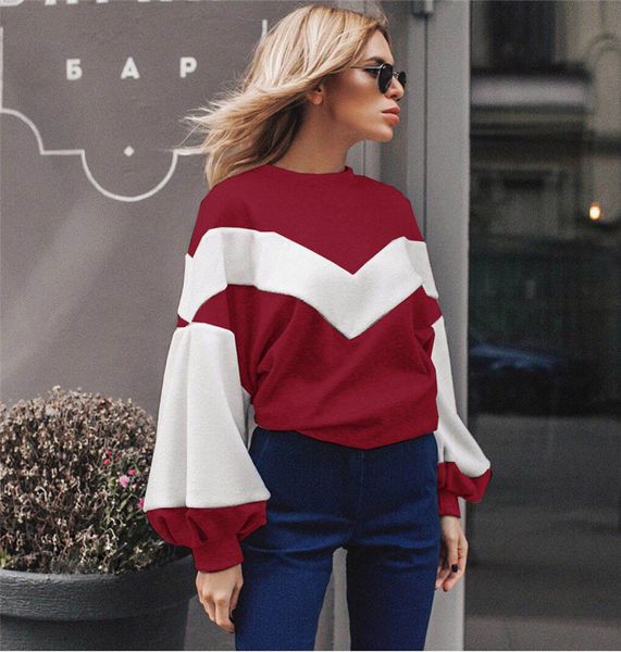 women sweatshirt for streetwear patchwork color matching design o-neck lantern sleeveless warm comfortable autumn fleece top, Black
women sweatshirt for streetwear patchwork color matching design o-neck lantern sleeveless warm comfortable autumn fleece top, Black
