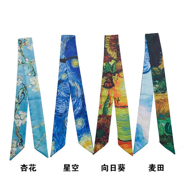 art van gogh wheat apricot painting sky long and thin narrow ribbon-tie bag handle scarf headband scarf, Black;purple
art van gogh wheat apricot painting sky long and thin narrow ribbon-tie bag handle scarf headband scarf, Black;purple
