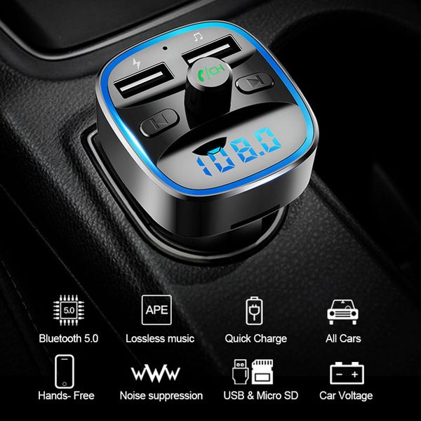 bluetooth 5.0 fm transmitter wireless bluetooth car kit car mp3 player unique display screen aux modulator handfast charger
bluetooth 5.0 fm transmitter wireless bluetooth car kit car mp3 player unique display screen aux modulator handfast charger