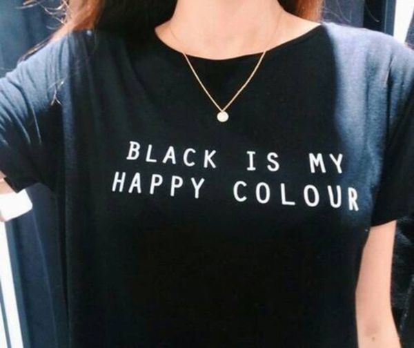 black is my happy color letter женщина unisex black o neck t scoop шея рубашка печать мода tee black tops, White
black is my happy color letter женщина unisex black o neck t scoop шея рубашка печать мода tee black tops, White