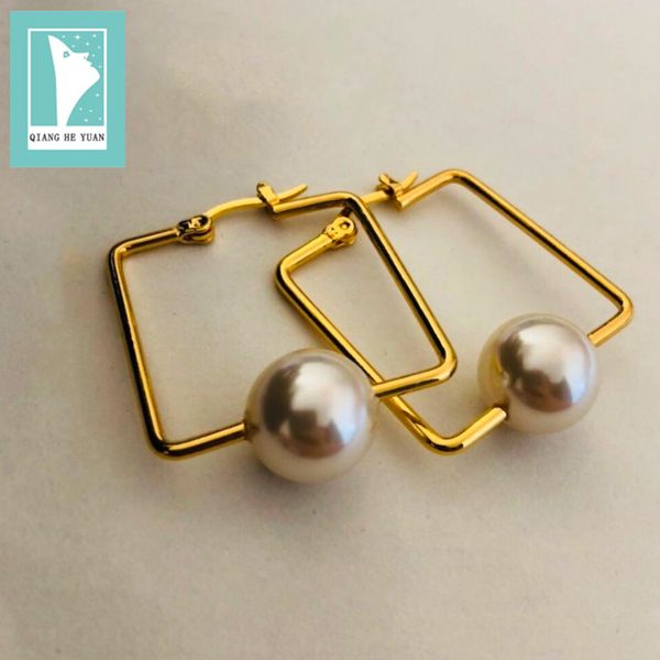 vintage square pearl hoop earrings for women geometric gold large hoop earrings kolczyki kupe, Golden;silver
vintage square pearl hoop earrings for women geometric gold large hoop earrings kolczyki kupe, Golden;silver
