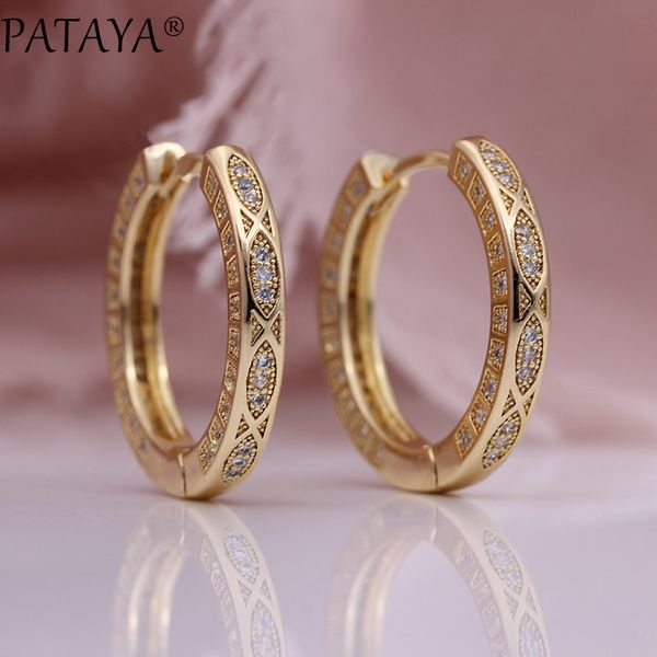 pataya new 585 rose gold circle drop earrings women wedding jewelry white round natural zircon luxury fashion retro grid earring c19041101, Golden
pataya new 585 rose gold circle drop earrings women wedding jewelry white round natural zircon luxury fashion retro grid earring c19041101, Golden