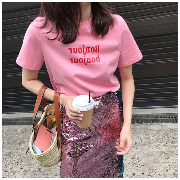 2020 summer lettered printed t-shirt t-shirt ice cream women's short sleeve cotton round collar loose ice cream color students, White
2020 summer lettered printed t-shirt t-shirt ice cream women's short sleeve cotton round collar loose ice cream color students, White