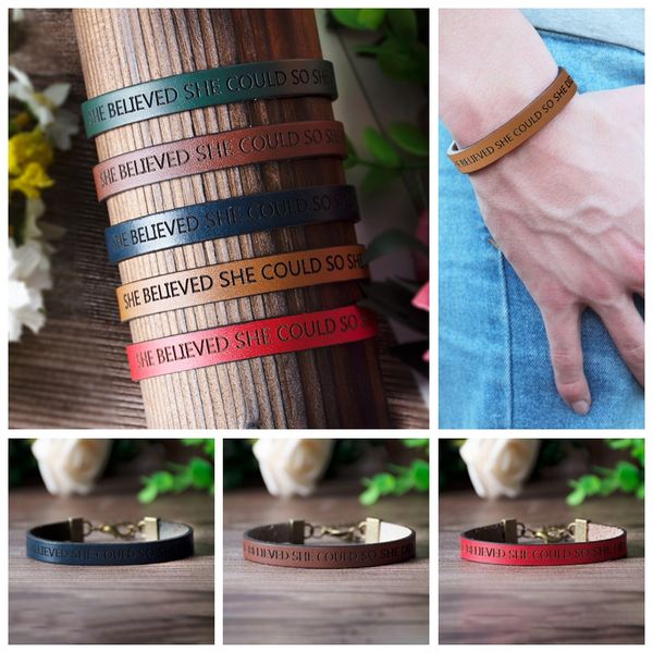 she believed she could so did engraved letters bracelet magnetic buckle inspirational bracelets mantra cuff bracelet, Golden;silver
she believed she could so did engraved letters bracelet magnetic buckle inspirational bracelets mantra cuff bracelet, Golden;silver