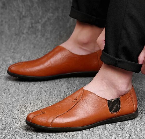 spring new men shoes fashion simple man genuine leather casual shoes men cool loafers flat shoes, Black
spring new men shoes fashion simple man genuine leather casual shoes men cool loafers flat shoes, Black