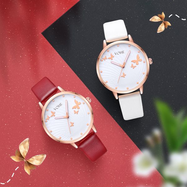 vohe simple fashion women's luxury leather band quartz wristwatch golden ladies watch women dress casual clock, Slivery;brown
vohe simple fashion women's luxury leather band quartz wristwatch golden ladies watch women dress casual clock, Slivery;brown