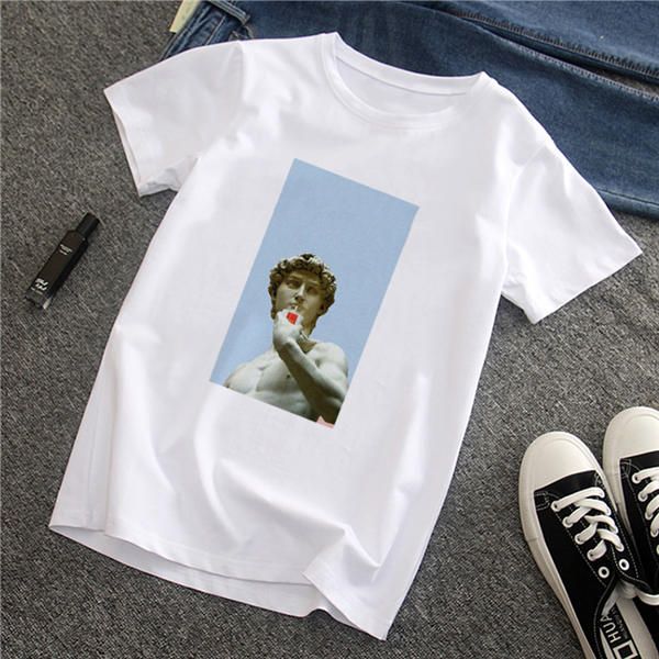 mens tshirt david michelangelo summer short sleeve funny printed fun harajuku tshirt streetwear new mens t shirt, White;black
mens tshirt david michelangelo summer short sleeve funny printed fun harajuku tshirt streetwear new mens t shirt, White;black
