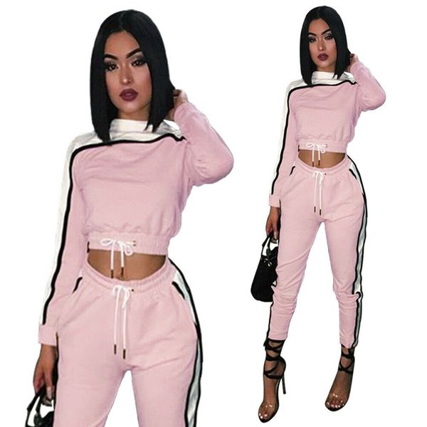 2pcs women ladies tracksuit long sleeve sweatshirt pants sports wear casual running sets, Black;blue
2pcs women ladies tracksuit long sleeve sweatshirt pants sports wear casual running sets, Black;blue