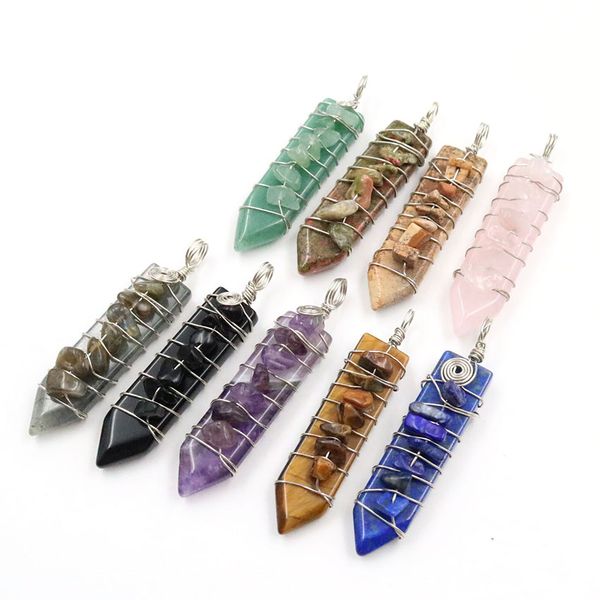 10 pcs sword shape wire wrap tiger eye stone pendant rock crystal silver plated healing chakra jewelr
10 pcs sword shape wire wrap tiger eye stone pendant rock crystal silver plated healing chakra jewelr