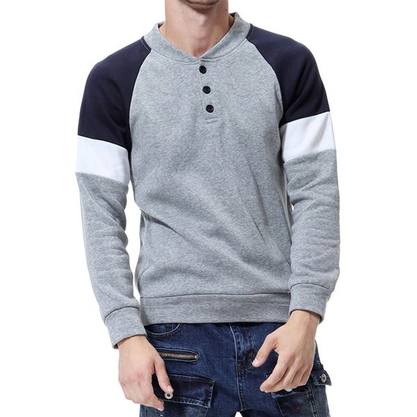 men's casual raglan long sleeve henley neck pullover mens hoodies autumn winter fashion patchwork male sweatshirt clothing, Black
men's casual raglan long sleeve henley neck pullover mens hoodies autumn winter fashion patchwork male sweatshirt clothing, Black