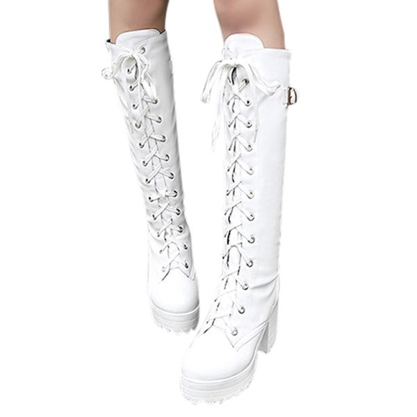 fashion platform winter boots women party wedding winter shoes women knee high long boots square heel lace-up leather 2019, Black
fashion platform winter boots women party wedding winter shoes women knee high long boots square heel lace-up leather 2019, Black