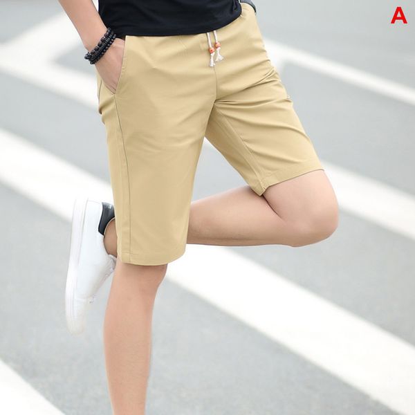 men shorts solid color breathable slim fit middle waist half pants for summer fdc99, White;black
men shorts solid color breathable slim fit middle waist half pants for summer fdc99, White;black