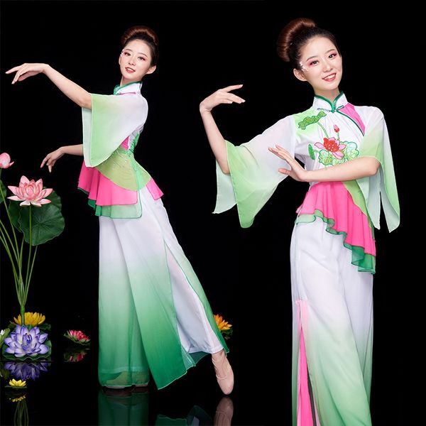 classical dance performance costumes female elegant new yangko dance performance clothing suit, Black;red
classical dance performance costumes female elegant new yangko dance performance clothing suit, Black;red