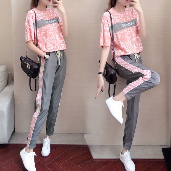 girl's casual sports suit women's summer 2020 hip-hop leisure loose outdoor running suit quick-drying two-piece, White;black
girl's casual sports suit women's summer 2020 hip-hop leisure loose outdoor running suit quick-drying two-piece, White;black