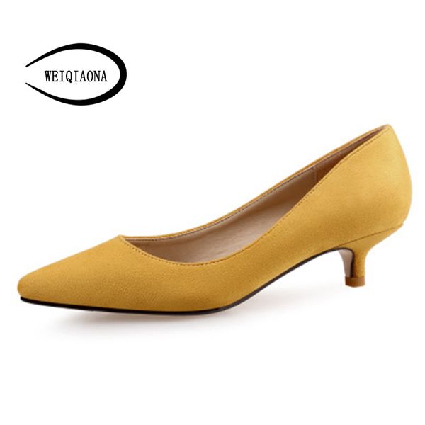 weiqiaona 2019 new women shoes classics low heels comfortable suede shallow working shoes low heels pointed toe pumps, Black
weiqiaona 2019 new women shoes classics low heels comfortable suede shallow working shoes low heels pointed toe pumps, Black
