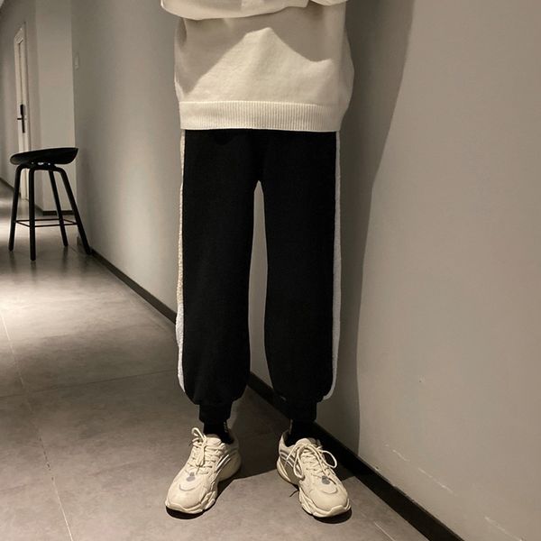 mens fashion solid color sports ankle-length trousers lamb plush long pants track pants joggers elastic waist side sweat, Black
mens fashion solid color sports ankle-length trousers lamb plush long pants track pants joggers elastic waist side sweat, Black