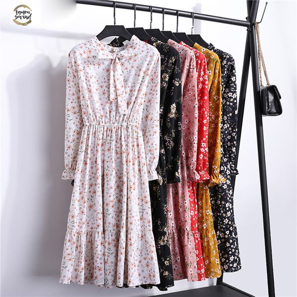 chiffon high elastic waist spring summer dress bow a-line women full sleeve flower print floral bohemian dresses slim feminino, Black;gray
chiffon high elastic waist spring summer dress bow a-line women full sleeve flower print floral bohemian dresses slim feminino, Black;gray