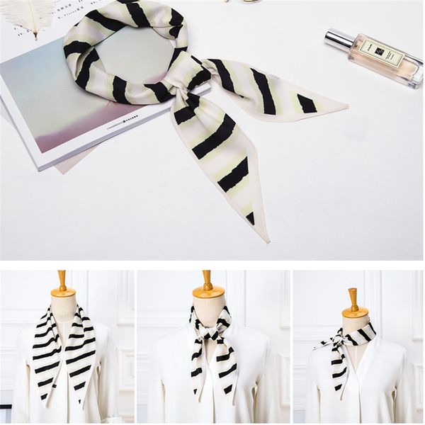 striped silk scarf hair tie band for business party women elegant small vintage skinny neck silk satin scarf wrap, Blue;gray
striped silk scarf hair tie band for business party women elegant small vintage skinny neck silk satin scarf wrap, Blue;gray