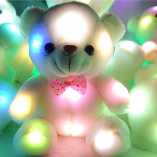 Christmas Gift Creative Light Up Led Teddy Bear Stuffed Animals Plush Toy Gifts Party Favors