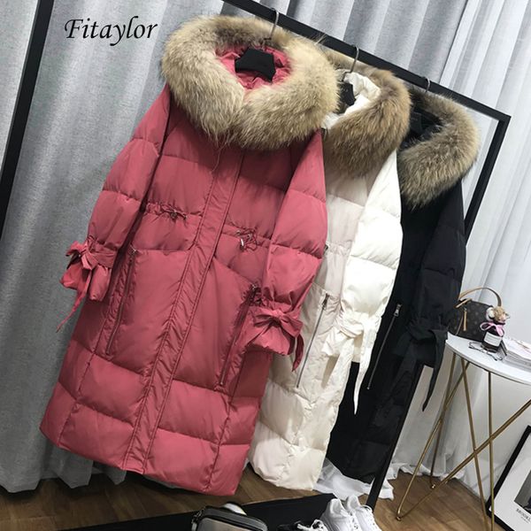fitaylor large natural fur collar warm hooded jacket long parkas women 90% white duck down parka winter loose thick snow outwear, Black
fitaylor large natural fur collar warm hooded jacket long parkas women 90% white duck down parka winter loose thick snow outwear, Black