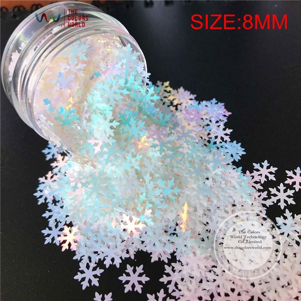tci21s snowflake shape 8mm pearlescent iridescent white with light pink and light blue colors glitter for nail art or diy decor, Silver;gold
tci21s snowflake shape 8mm pearlescent iridescent white with light pink and light blue colors glitter for nail art or diy decor, Silver;gold