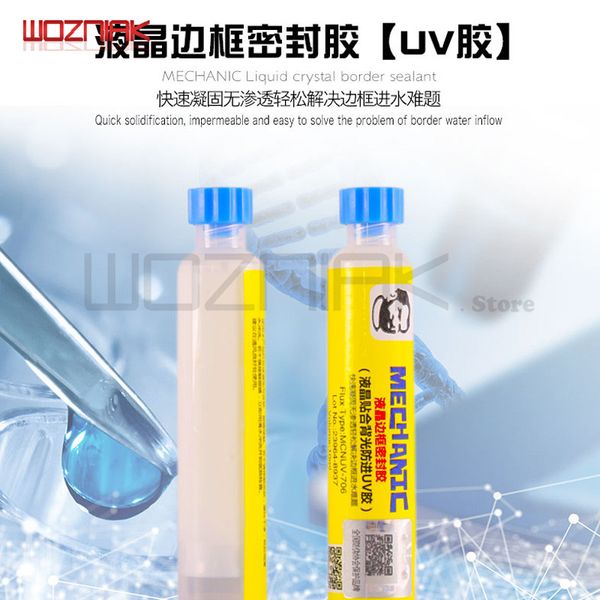 wozniak repair lcd screen frame seal up backlight gum mcnuv-706 uv adhesive rapid solidification water proof
wozniak repair lcd screen frame seal up backlight gum mcnuv-706 uv adhesive rapid solidification water proof