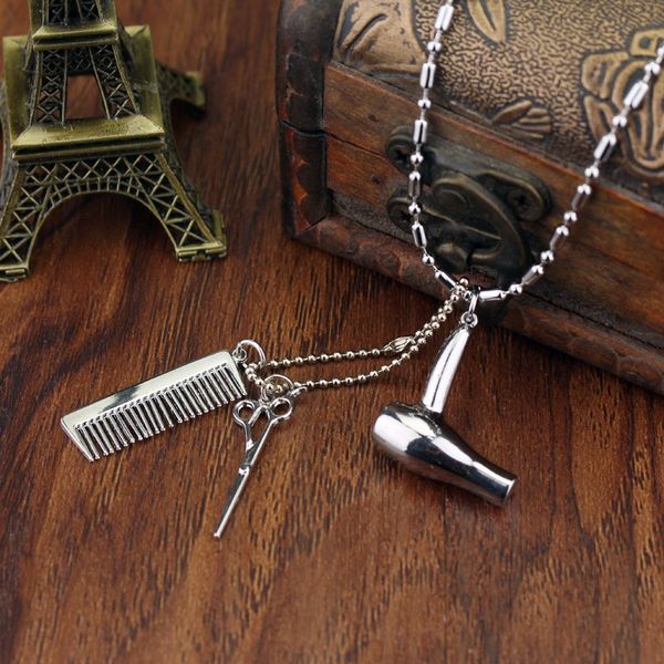 creative jewelry necklace tools hair dryer/scissor/comb pendants necklace barber shop hair dresser present collier, Silver
creative jewelry necklace tools hair dryer/scissor/comb pendants necklace barber shop hair dresser present collier, Silver