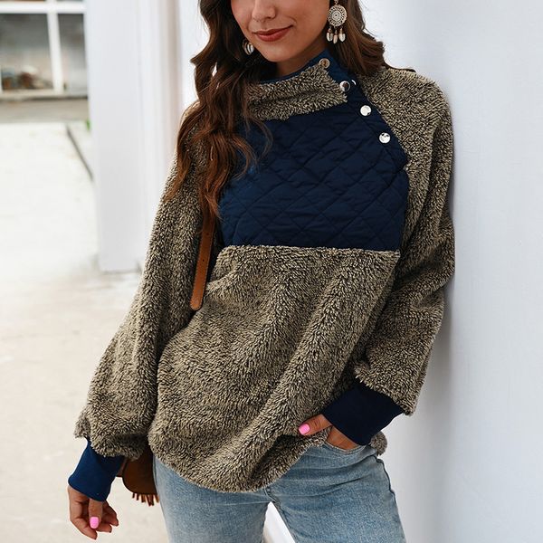 high neck fleece fur patchwork pullovers women elegant faux fur hoodies sweatshirts casual outwear autumn winter streetwear, Black
high neck fleece fur patchwork pullovers women elegant faux fur hoodies sweatshirts casual outwear autumn winter streetwear, Black