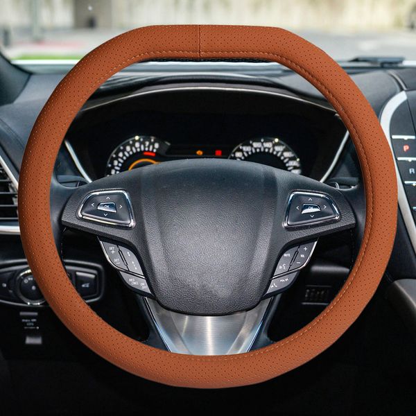 2019 new four seasons universal embossing handles breathable steering wheel cover