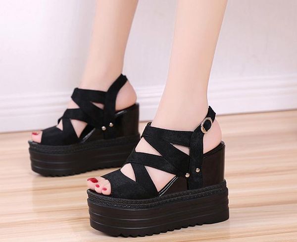 2019 women's sandals in summer with new style slope heel thick bottom waterproof table @75, Black
2019 women's sandals in summer with new style slope heel thick bottom waterproof table @75, Black