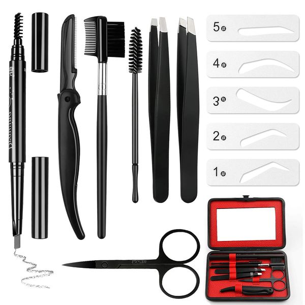 eyebrow grooming suit kits - 13 pcs stainless steel eyebrow scissors utility tools, professional eye brow groom set with eyebrow tweezers, s
eyebrow grooming suit kits - 13 pcs stainless steel eyebrow scissors utility tools, professional eye brow groom set with eyebrow tweezers, s