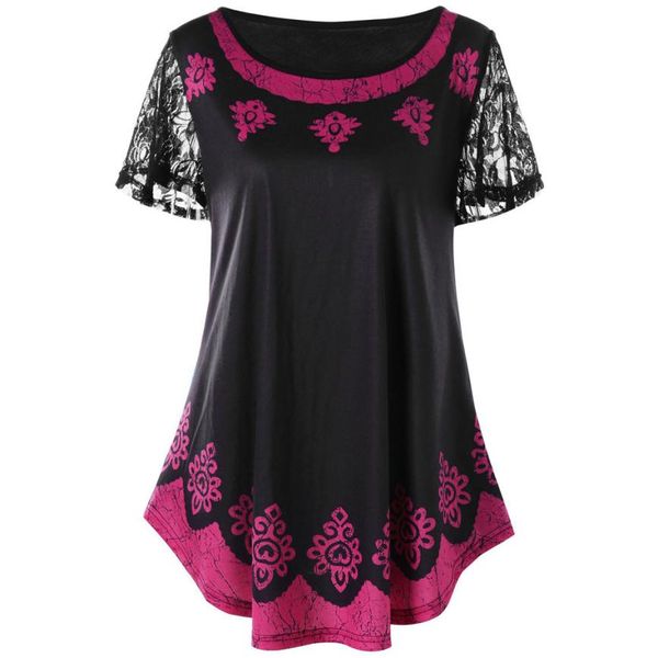plus size 5xl summer 2018 womens and blouses tunic print lace patchwork short sleeve tee shirts loose casual women clothes, White
plus size 5xl summer 2018 womens and blouses tunic print lace patchwork short sleeve tee shirts loose casual women clothes, White