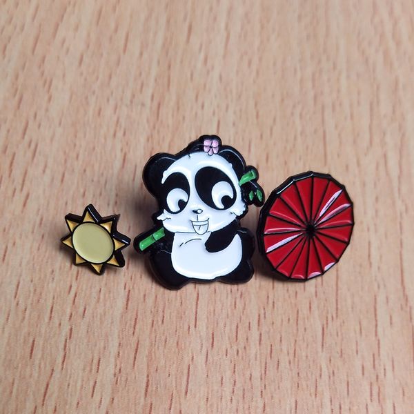 cute panda brooch decorative paper card small sunflower umbrella baking lacquer badge exquisite accessories safety brooch, Gray
cute panda brooch decorative paper card small sunflower umbrella baking lacquer badge exquisite accessories safety brooch, Gray