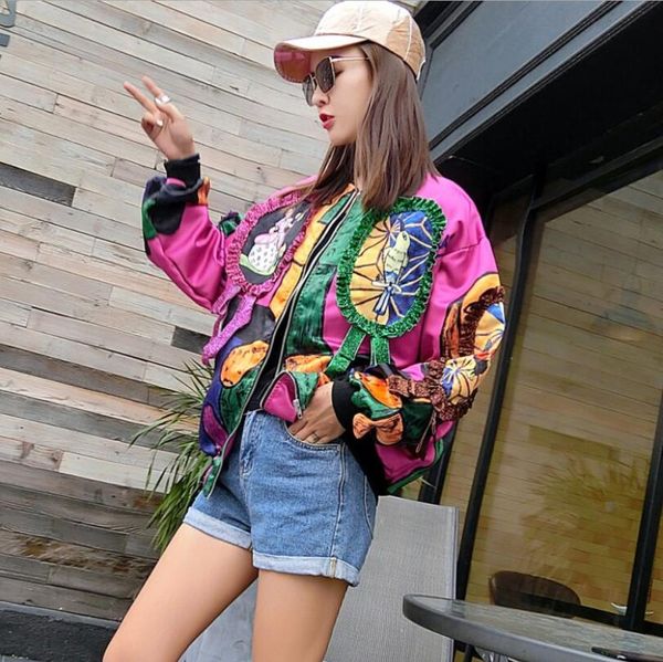 autumn stand collar women jacket hip hop cartoon long sleeve coat plus size loose splicing bright silk fungus w786, Black;brown
autumn stand collar women jacket hip hop cartoon long sleeve coat plus size loose splicing bright silk fungus w786, Black;brown