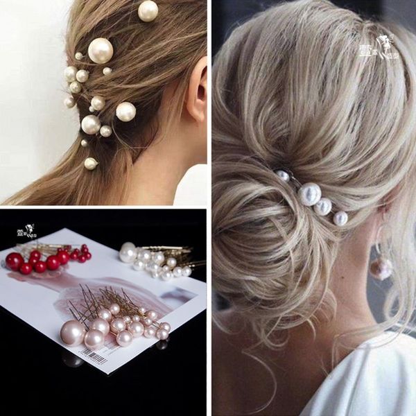18 pcs/set big small artificial pearl hair stick set sweet u-shaped hairpin headdress wedding bride hair accessories, Golden;white
18 pcs/set big small artificial pearl hair stick set sweet u-shaped hairpin headdress wedding bride hair accessories, Golden;white