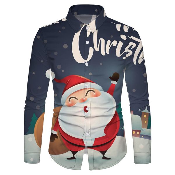 ugly christmas men's shirt lapel cute santa christmas long sleeve fit slim shirt single breasted blouse turn-down collar, White;black
ugly christmas men's shirt lapel cute santa christmas long sleeve fit slim shirt single breasted blouse turn-down collar, White;black