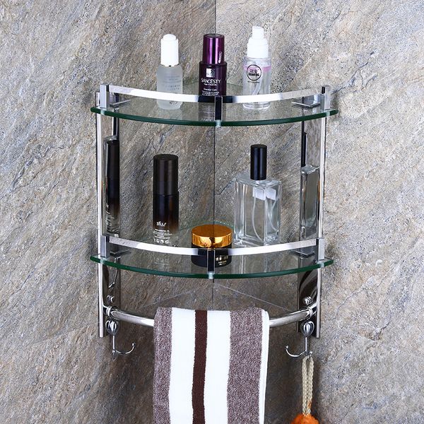glass stainless steel frame with towel rack 1/2/3layer bathroom accessories corner shelves wall mounted hgn 
glass stainless steel frame with towel rack 1/2/3layer bathroom accessories corner shelves wall mounted hgn