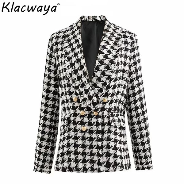 women tweed jackets 2019 fashion office ladies black tassel houndstooth coats female autumn vintage thick plaid coat girls chic, Black;brown 
women tweed jackets 2019 fashion office ladies black tassel houndstooth coats female autumn vintage thick plaid coat girls chic, Black;brown