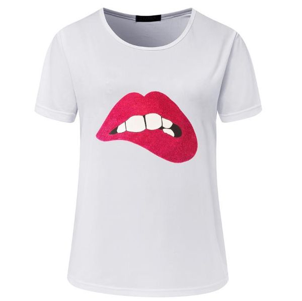 summer new large size loose lip sequins embroidered hand-printed cotton round neck pullover short-sleeved two-color t-shirt, White
summer new large size loose lip sequins embroidered hand-printed cotton round neck pullover short-sleeved two-color t-shirt, White