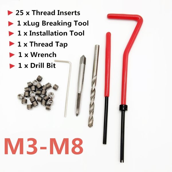 25pcs car engine block restoring damaged thread repair tool kit m3 m4 m5 m6 m7 m8 auto helical coil insert garage tools
25pcs car engine block restoring damaged thread repair tool kit m3 m4 m5 m6 m7 m8 auto helical coil insert garage tools