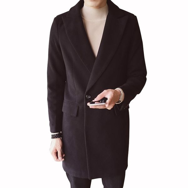 casual fashion jackets men overcoat 2019 autumn winter wool traneh mens casual long section woolen blends mens wool trench coat, Black
casual fashion jackets men overcoat 2019 autumn winter wool traneh mens casual long section woolen blends mens wool trench coat, Black