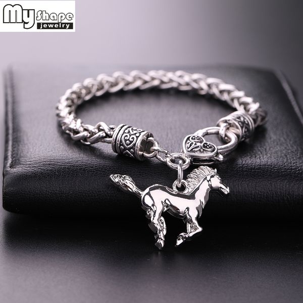 my shape silver plated fashion thick charm & wheat chain bracelet trendy men bracelets bangle horse pendants women jewelry, Black
my shape silver plated fashion thick charm & wheat chain bracelet trendy men bracelets bangle horse pendants women jewelry, Black