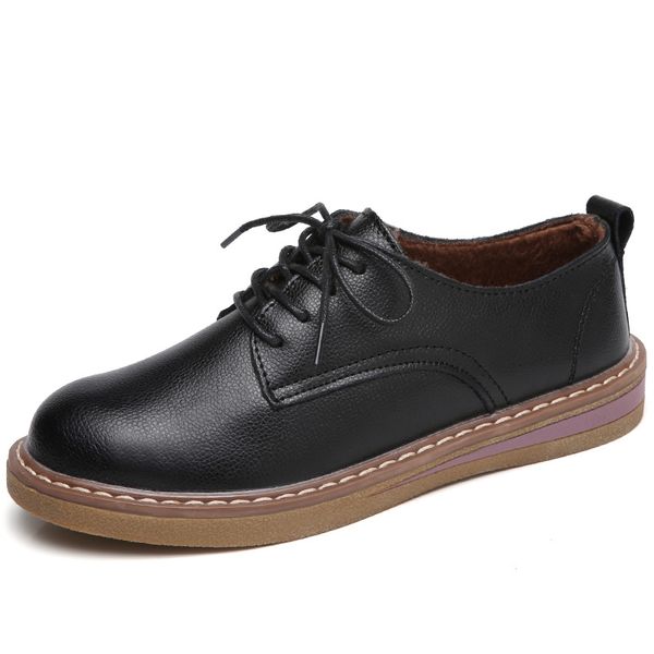 handmade genuine leather oxford shoes for women lace up school girls flats loafers casual winter warm furry womans shoes p274, Black
handmade genuine leather oxford shoes for women lace up school girls flats loafers casual winter warm furry womans shoes p274, Black