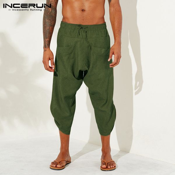 cotton linen men pants solid baggy 2020 retro joggers streetwear casual calf length trousers men drop crotch harem pants incerun, Black
cotton linen men pants solid baggy 2020 retro joggers streetwear casual calf length trousers men drop crotch harem pants incerun, Black