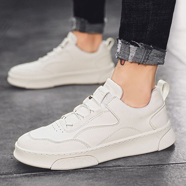 men bright genuine leather casual outdoor sneakers for men breathable comfortable students fashion footwear shoes zapatillas, Black
men bright genuine leather casual outdoor sneakers for men breathable comfortable students fashion footwear shoes zapatillas, Black