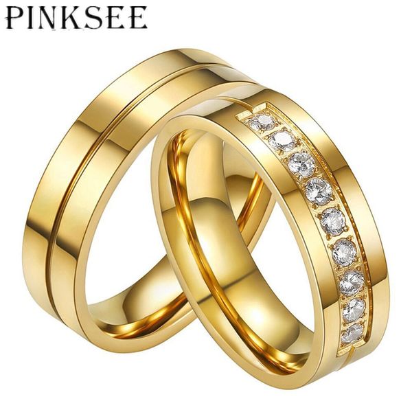 pinksee 1pc simple trendy titanium steel crystal ring women wedding ring classical lover couple rings valentine's bague bijoux, Slivery;golden
pinksee 1pc simple trendy titanium steel crystal ring women wedding ring classical lover couple rings valentine's bague bijoux, Slivery;golden